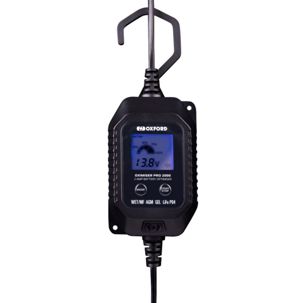 Oxford acculader 2000-Pro - Professionele - krachtige acculader met helder LCD display - Auto - Camper - Scooter - Motorfiets - ATV - Quad – Boot - ook Lithium accu`s !