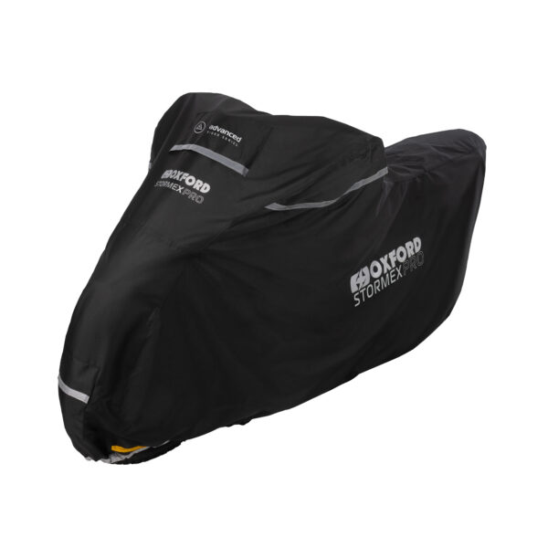 Oxford Stormex PRO Motorhoes L – Ultieme Waterdichte Bescherming – Dubbel Laags & Inclusief Opbergtas (246 x 104 x 127cm)